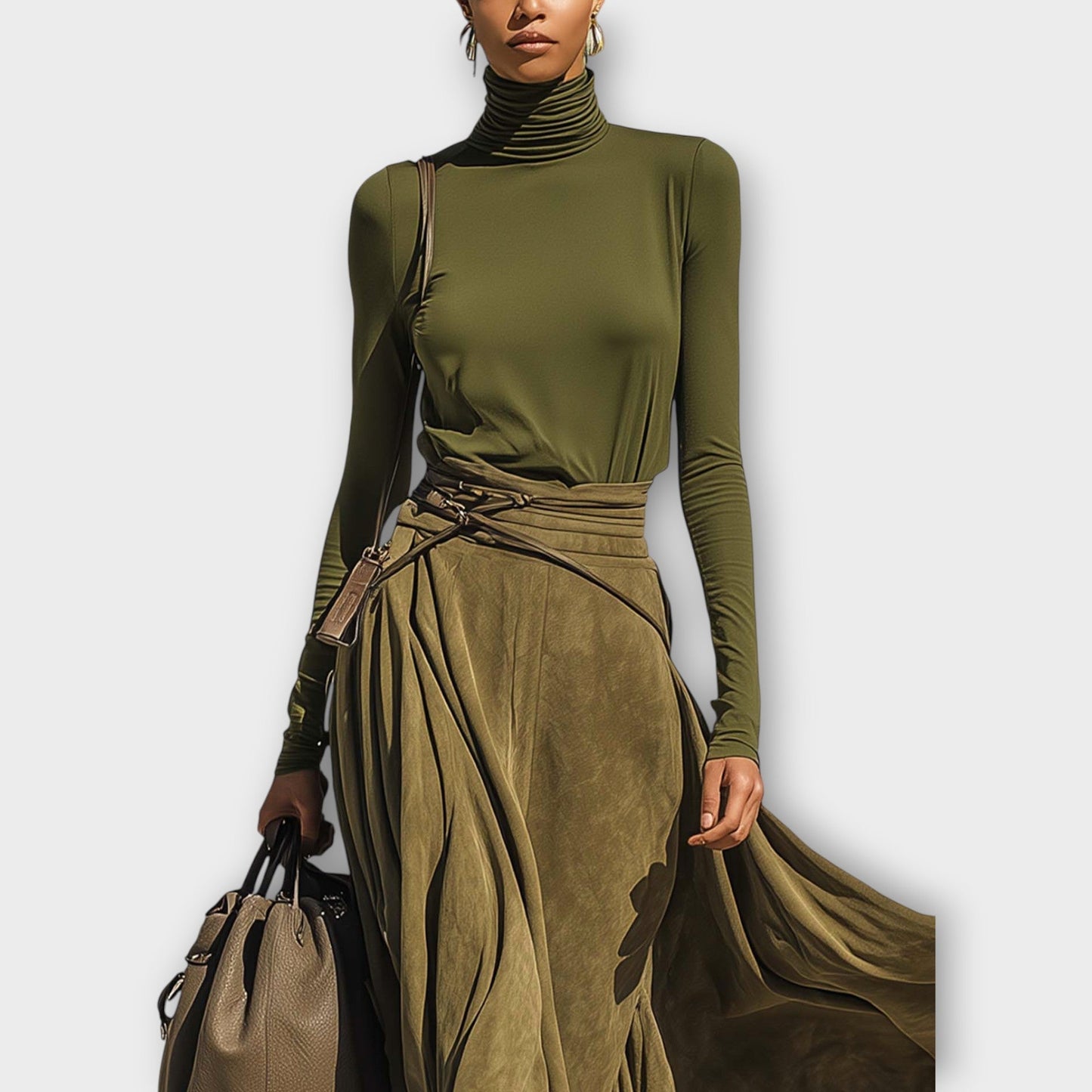 Set Gonna Flotante Oliva Luxe