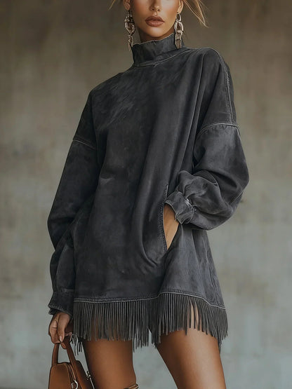 Amarinda | Sudadera Oversize con Dettaglio di Frange