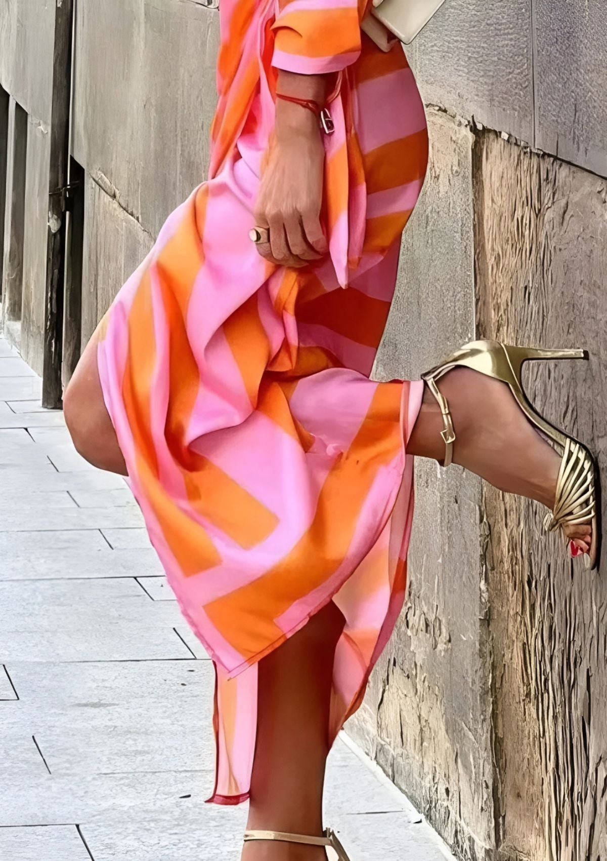 Olivia – Abito chemisier Stampato che Definisce la Vita