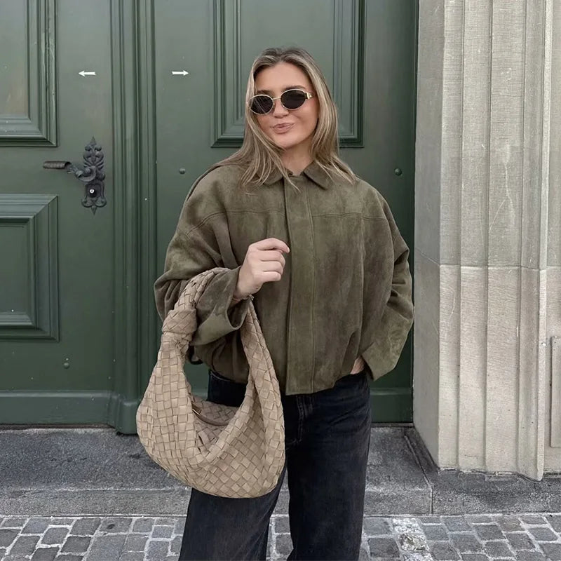 Giacca Diana – Bomber oversize Verde oliva
