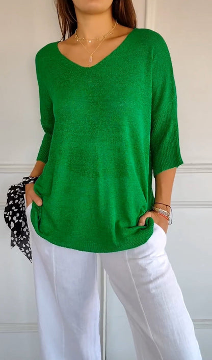 Top Primaveral con scollo a V