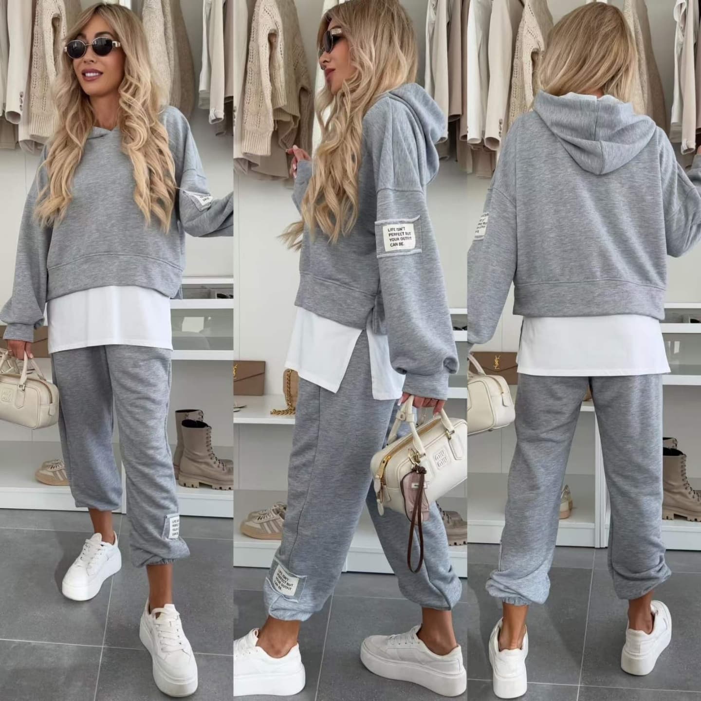 MIRELITHYN – SET DI FELPA CASUAL CON CAPUCHA DI AVELLANA