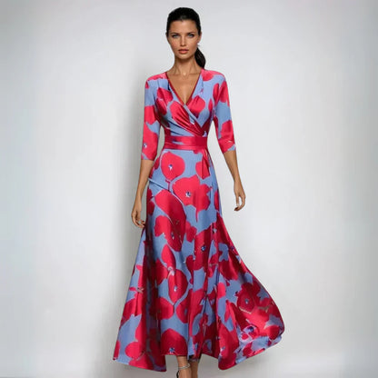 Elisa - Abito maxi Elegante con Fiori