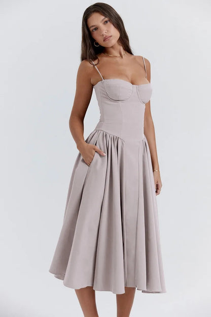 Elara | Abito con spalline con corsetto