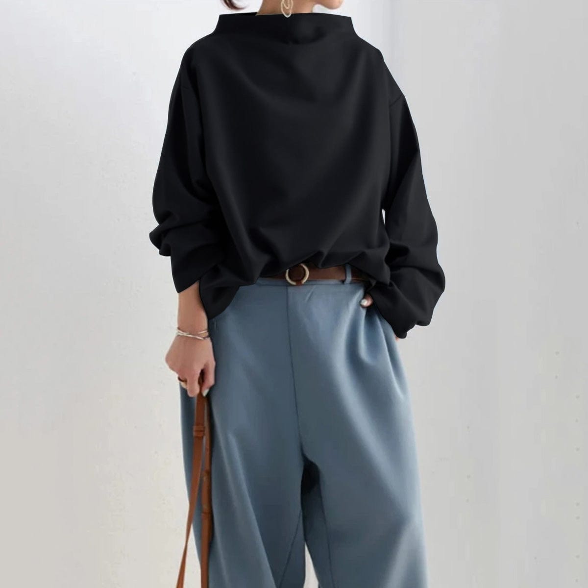 Elly | Top di Maglia Morbido con Collo alto