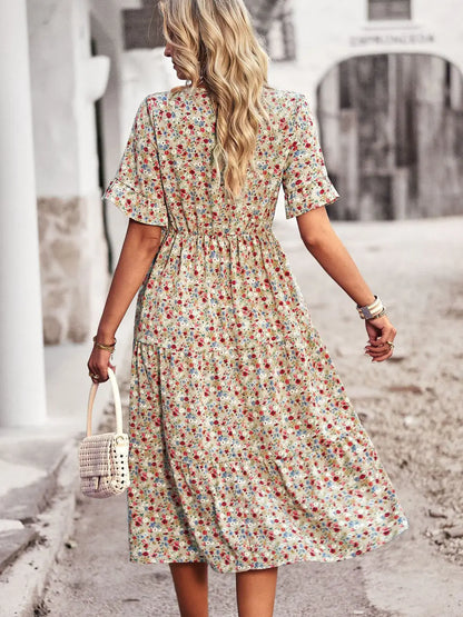 Layla™ - Abito Stampato Elegante con scollo a V