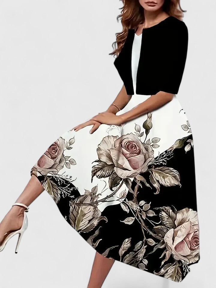 AURORA – ABITO MIDI ELEGANZA IN FLOR