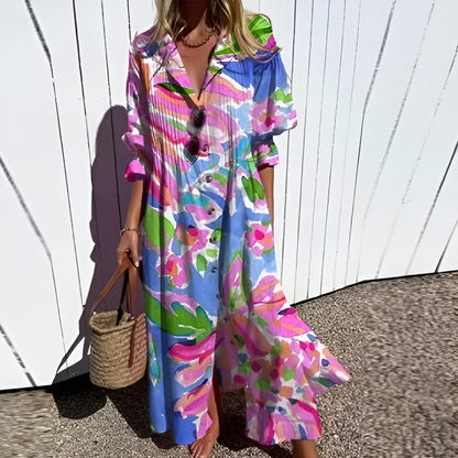 Hannah | Abito Smock di Bottoni Florales