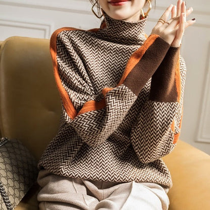 Eleanor | Maglione a collo alto con Design di Spiga