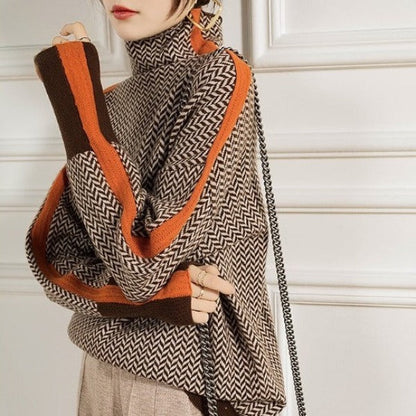 Eleanor | Maglione a collo alto in Pied-de-poule di Lusso