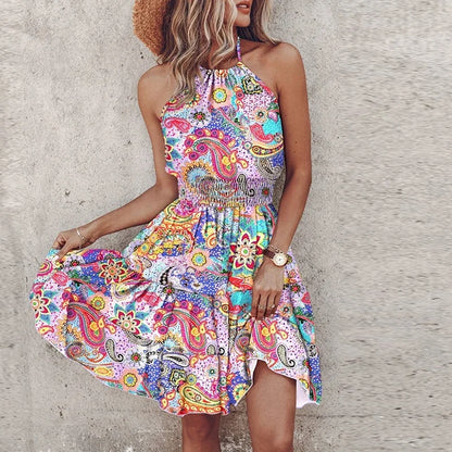 Marlowe - Abito Midi Boho Colorato con scollo a V