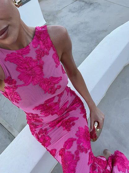 Alora - Elegante Abito Maxi Floreale