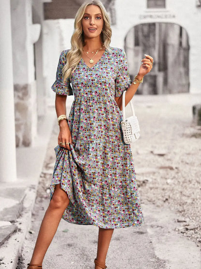 Layla™ - Elegante Abito Impreso con Scollo a V