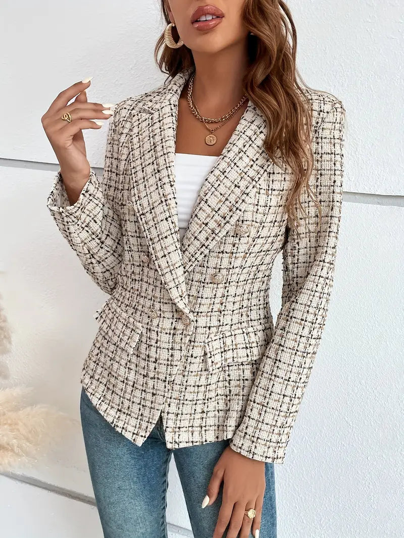Jalu™ | Blazer di doble botonadura con stampa a quadri