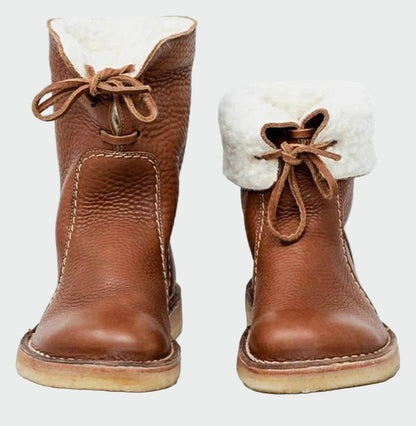 Scarpe di uomo in pelle impermeabili con fodera di lana