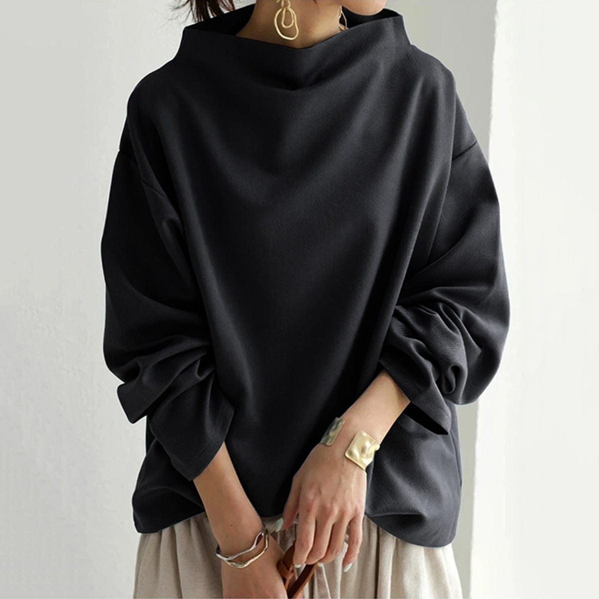 Elly | Top Casual con Collo alto