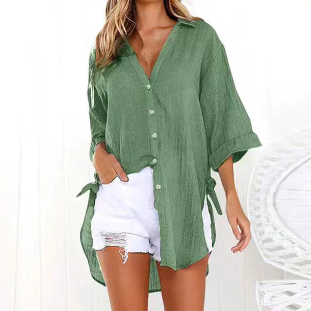 Camicia Larga con Lazos ai Lados