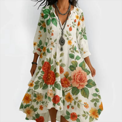 Shanae – Abito Midi Elegante con Motivo Floreale