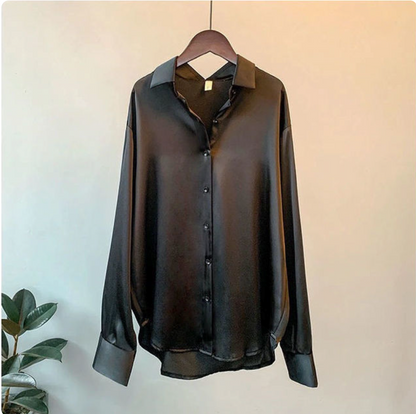 Olivia - Blusa di Satin Largo con Maniche