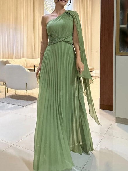 Dalila - Abito Maxi Plissettato con Spalle scoperte