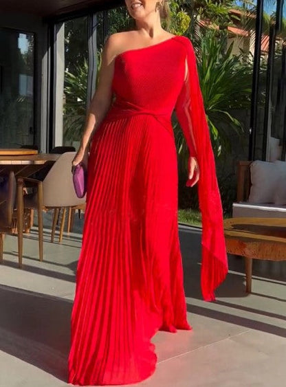 Dalila - Abito maxi Plissettato Off-Shoulder