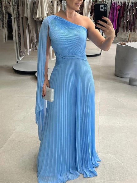 Dalila - Abito Maxi Plissettato con Spalle scoperte