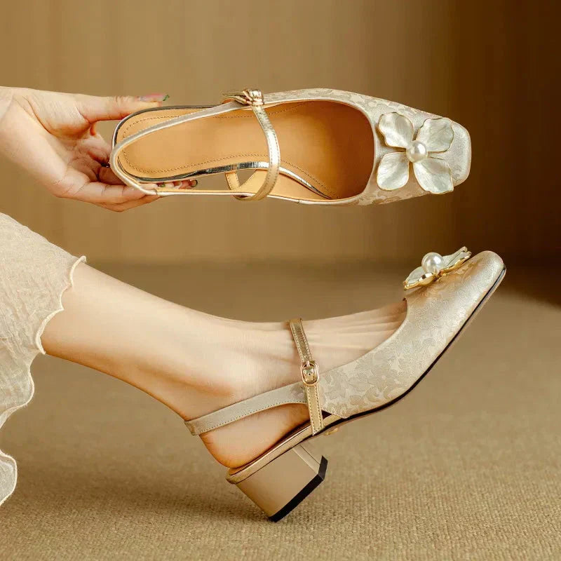 Genine - Scarpe con tacco con cinturilla trasera