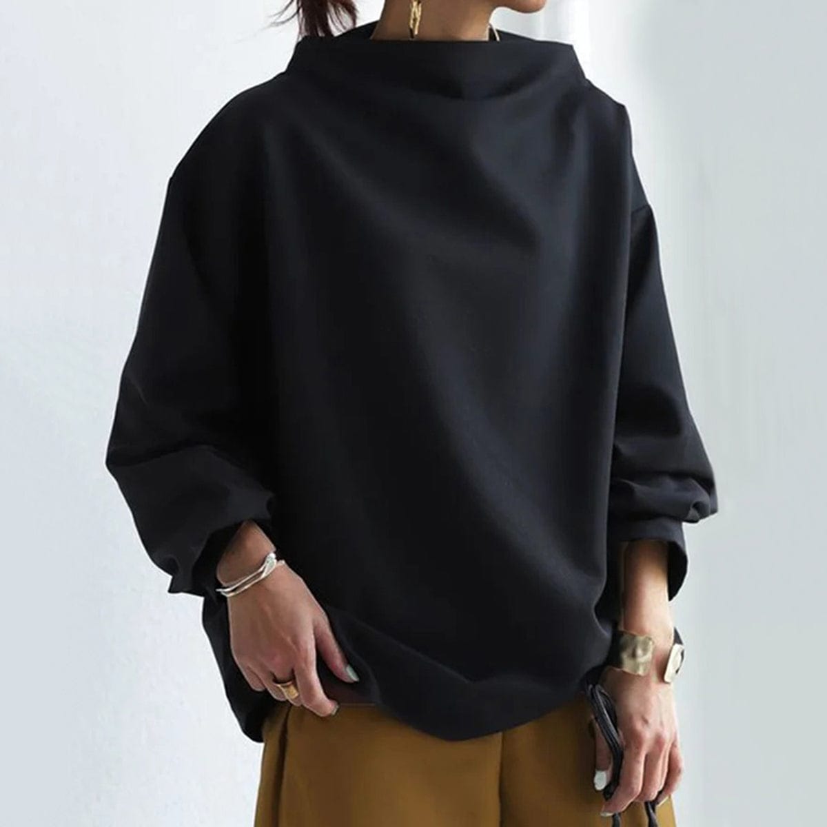 Wanda | Top di Maglia Morbido con Collo alto