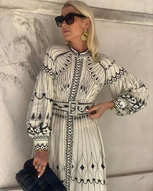 Eulalia - Abito Boho di Collo alto Retrò