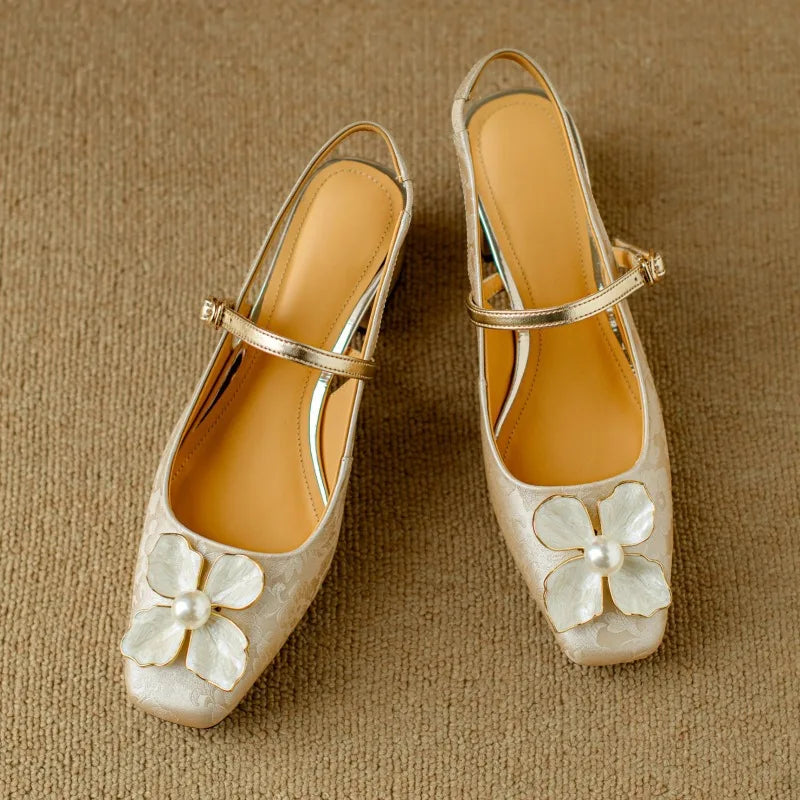 Genine - Scarpe con tacco con cinturilla trasera