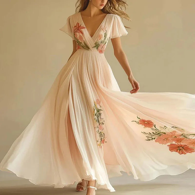 Amelia | Abiti da festa Elegantes con Vita Alta e scollo a V