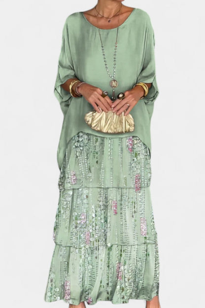 Caroline Abito maxi di Batwing con Stampa