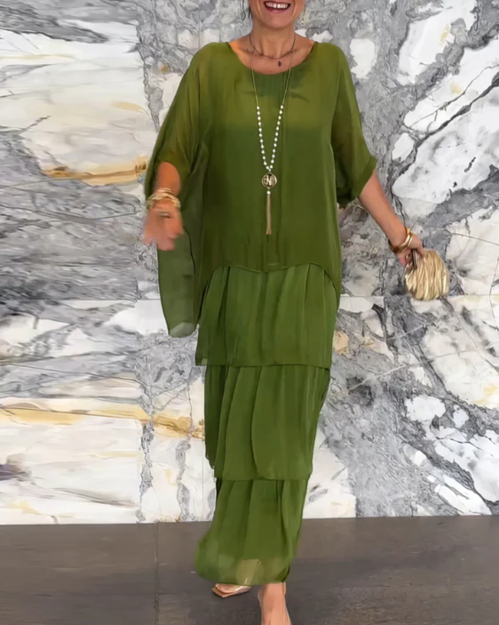 Caroline | Abito Maxi di Girocollo Morbido