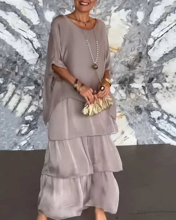 Caroline | Abito maxi Suelto con Collo rotondo
