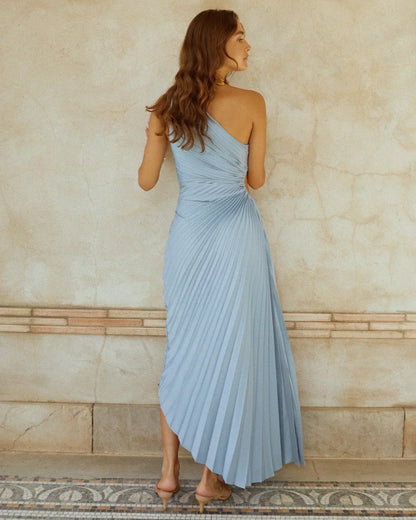Delfina - Abito maxi in chiffon con Monospalla