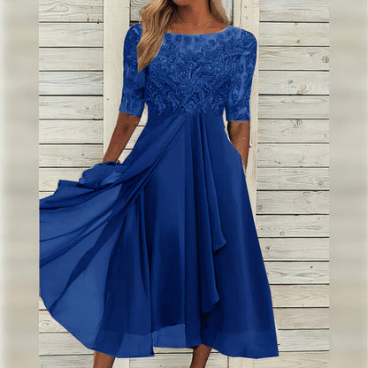 Scarlett™ - Abito Midi con Maniche di Pizzo