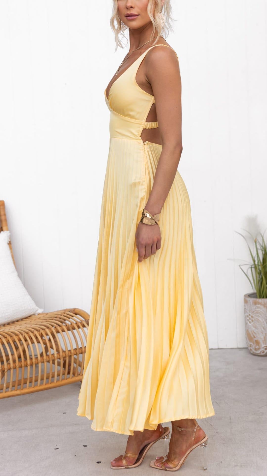 CEREZA - ABITO MAXI PLISSETTATO ELEGANTE