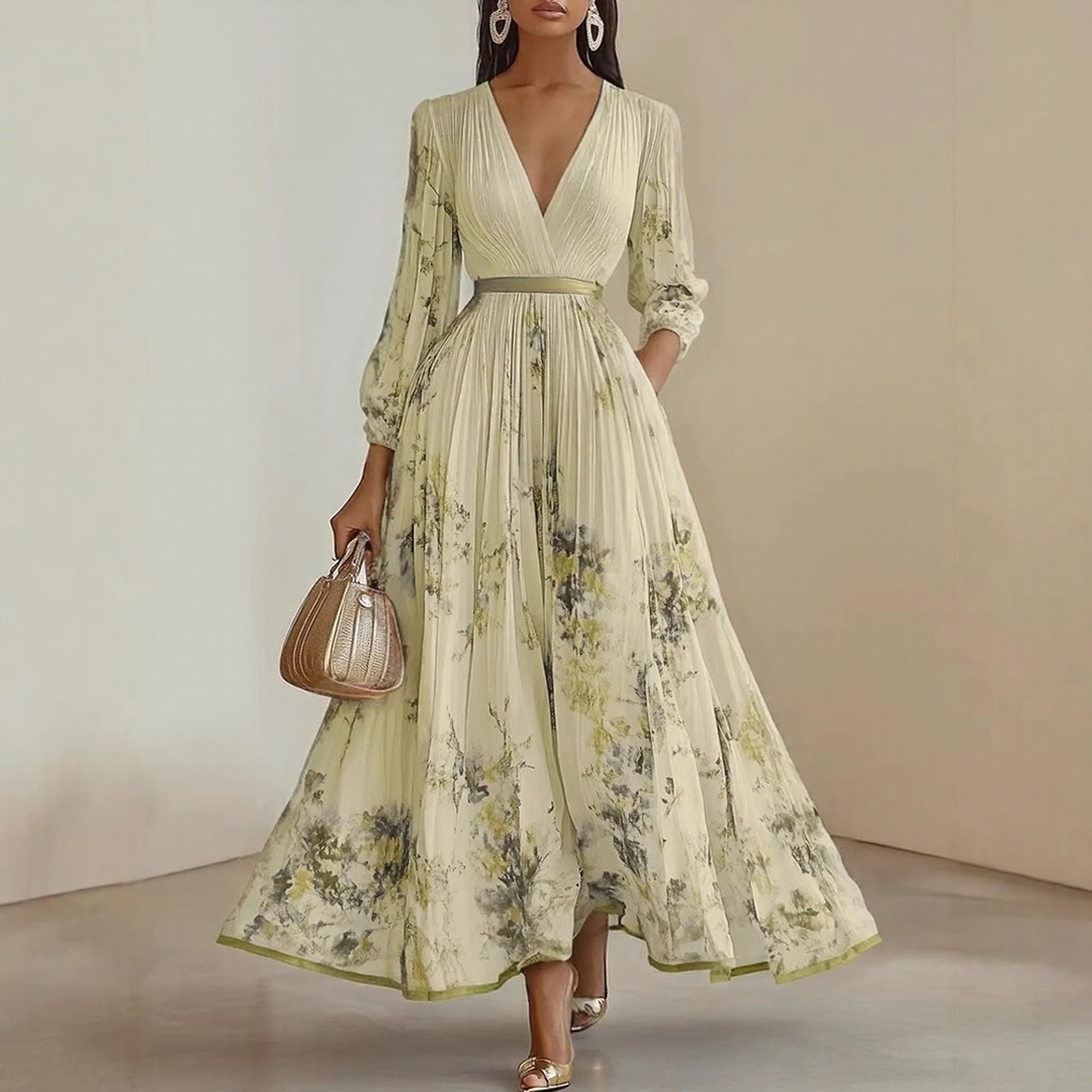 Abito Maxi Plissettato Elegante Roma