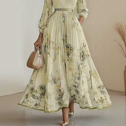 Abito Maxi Plissettato Elegante Roma