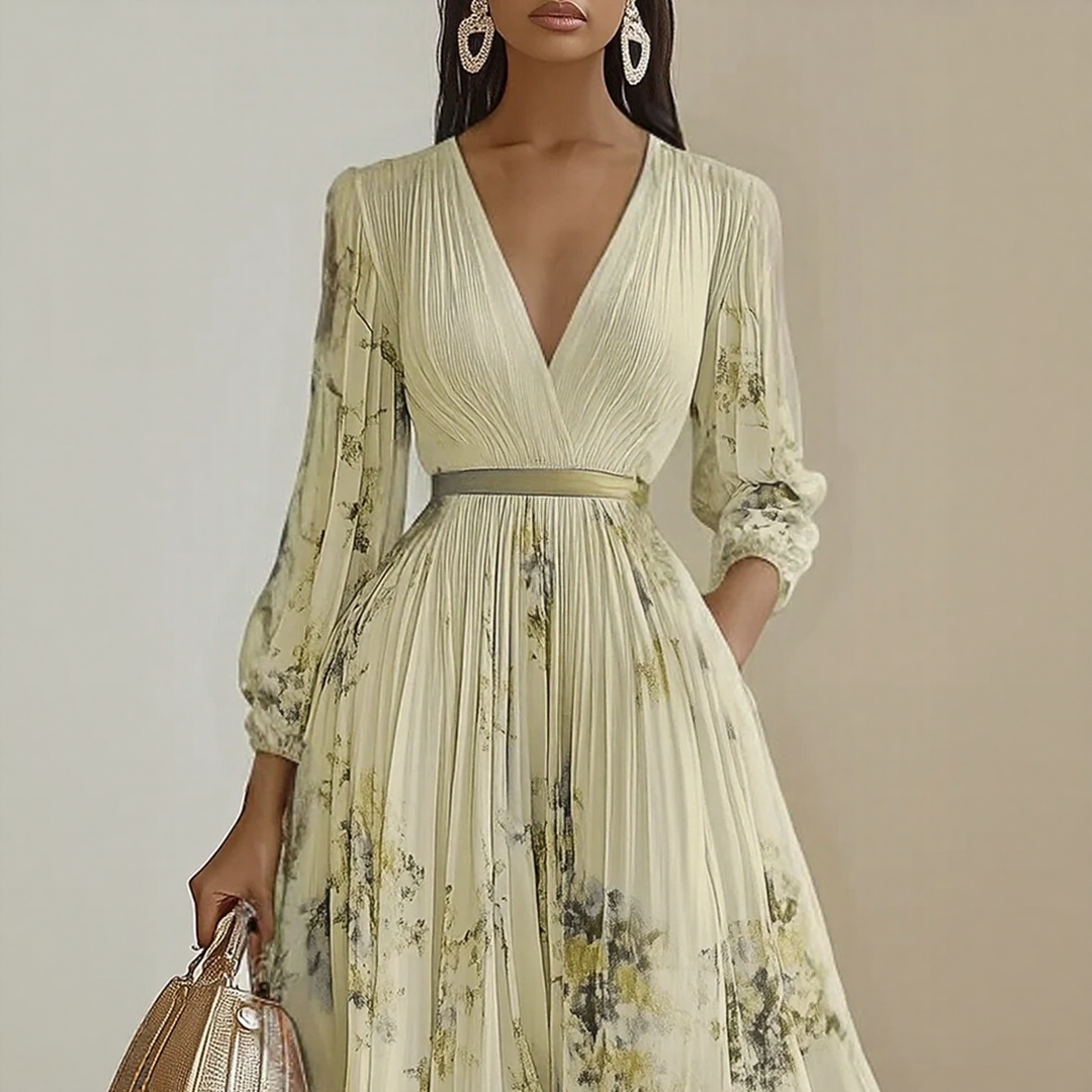 Abito Maxi Plissettato Elegante Roma