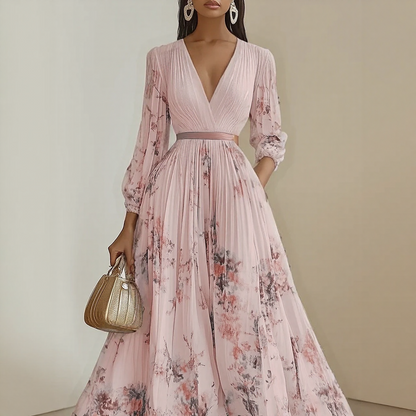Abito Maxi Plissettato Elegante Roma