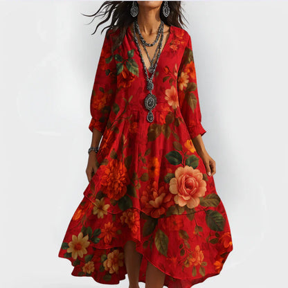 Soraya™ – Abito Boho Fresco con un Caduta che Accentual Corpo