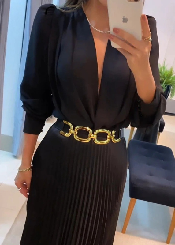 SERAPHINA – ABITO MIDI PLISSETTATO ELEGANTE
