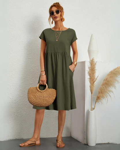 MILLA - ABITO CASUAL ESTIVO CON COLLO ROTONDO E VESTIBILITÀ SUELTO