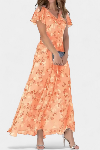 Amara Abito maxi Floreale con scollo a V