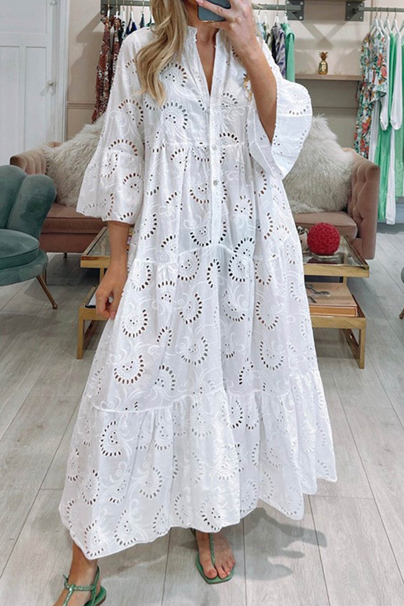 FIORELLA – ABITO MAXI DI PIZZO
