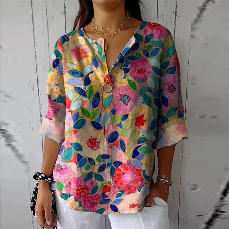 Luna - Blusa con Fascino Floreale