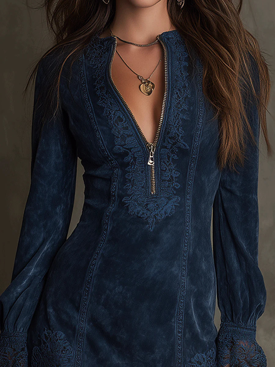 Azulena ❘ Abito mini vintage di ante con pizzo