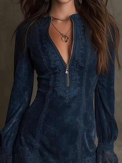 Azulena ❘ Abito mini vintage di ante con pizzo