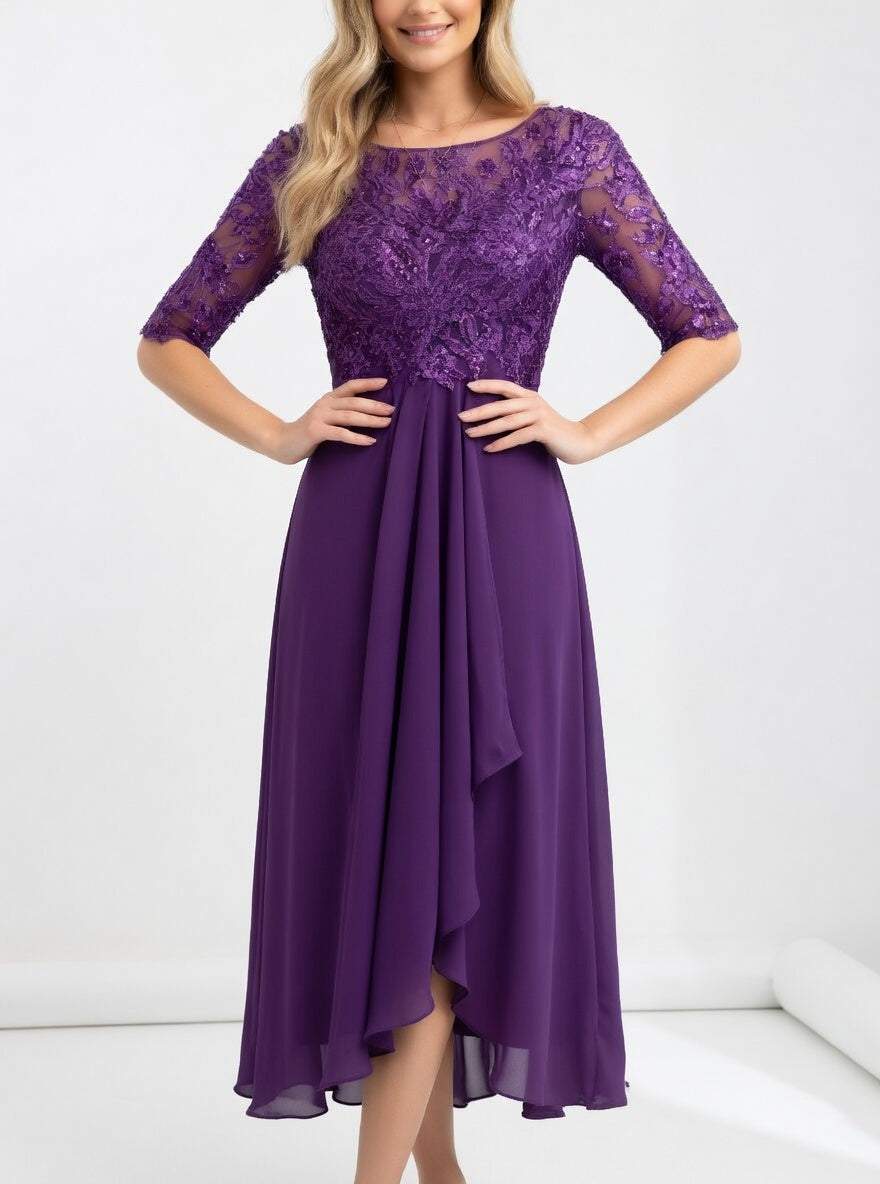 Abito midi in pizzo - Eleganza senza tempo per donna